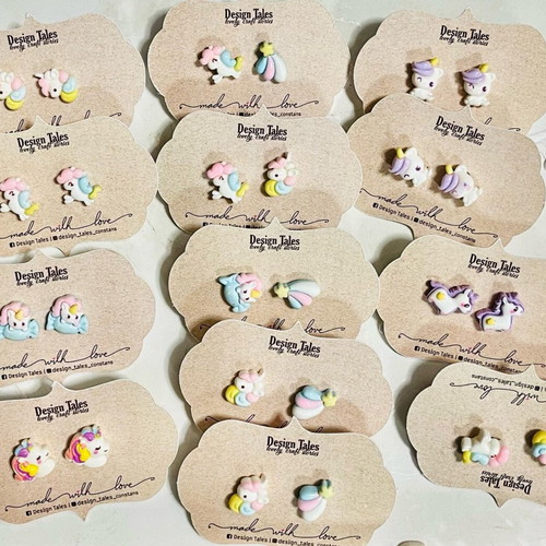 Children's earrings new, set with various designs