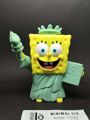 SpongeBob Statue of Liberty figure used, 2005 Burger King Viacom