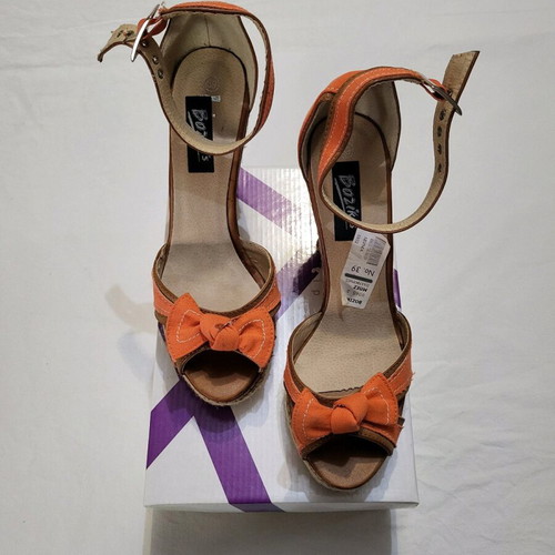 Bozikis orange platform shoes size 39 new