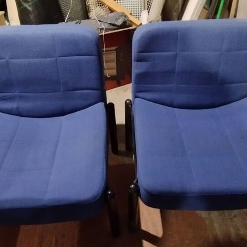 Office chairs used, blue color, set of 2