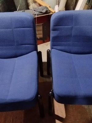 Office chairs used, blue color, set of 2