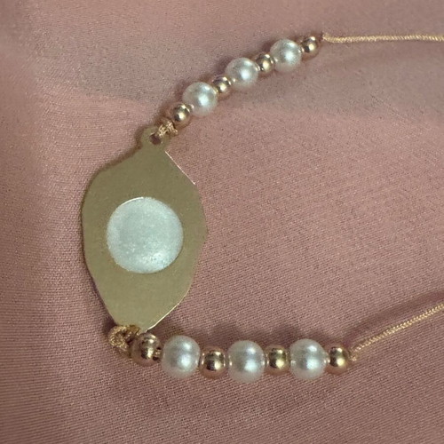 Adjustable bracelet new, blue and gold in gift packaging