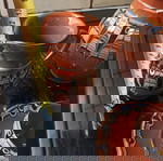 Σετ φλυτζάνια ελληνικού καφέ με γαλατιέρα, ζαχαριέρα και κανάτα κεραμικά χειροποίητα λαϊκής τέχνης Βουλγαρίας