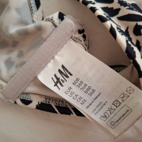 H&M animal print bikini top used, triangle halter neck