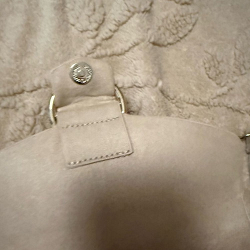 H&M crossbody bag like new, beige suede with gold chain