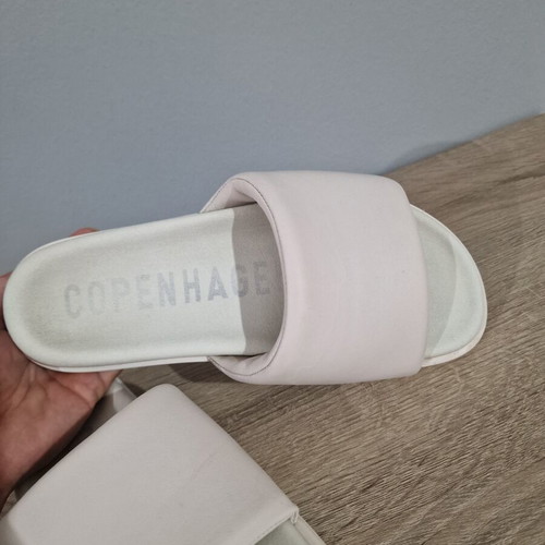 Copenhagen Studios Nappa Eggshell Leather Women Slides Size 38 like new