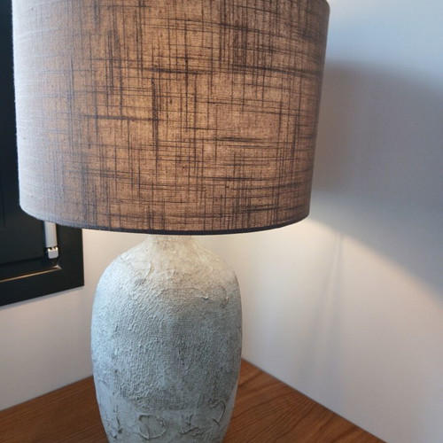 Table lamp ceramic with brown shade, like new, height 60 cm
