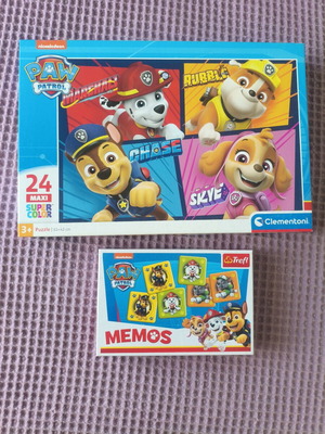 Paw Patrol puzzle and memory game like new