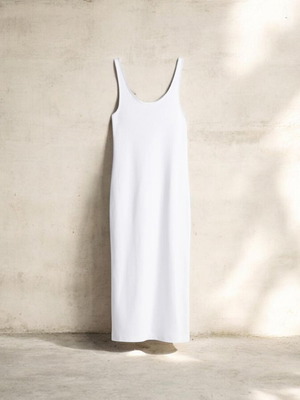 Midi fitted dress H&M new, white, size L