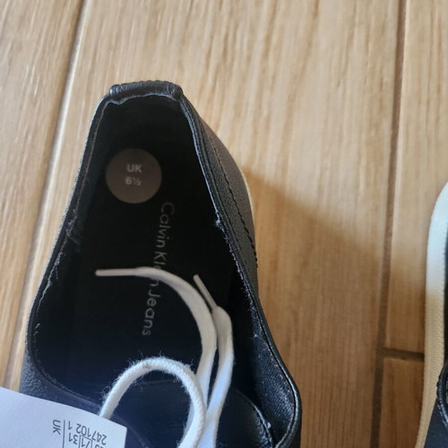 Calvin Klein leather unisex sneakers new, black and white