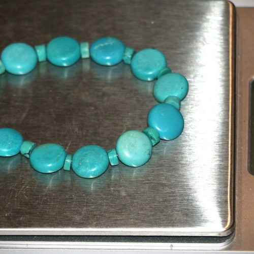 Bracelet genuine mineral Turquoise, Sterling silver 925 - store closure SST091