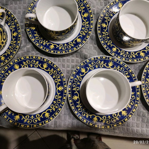 Vintage Scholss Amberg Weiden Germany coffee cups set 6+1 saucer like new
