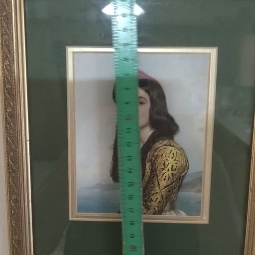 Portrait print Rosa Botsari framed, like new, 24x21 cm