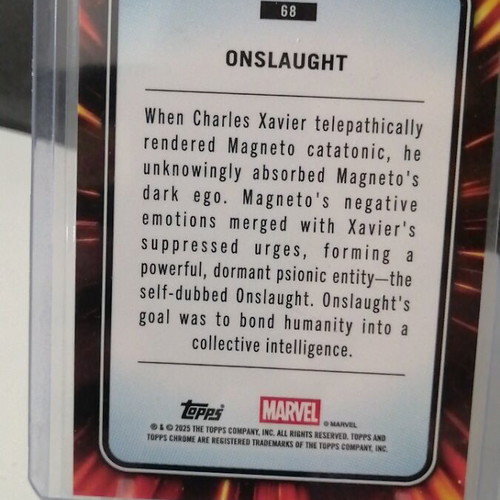 Onslaught 2025 Topps Chrome Marvel Refractor like new