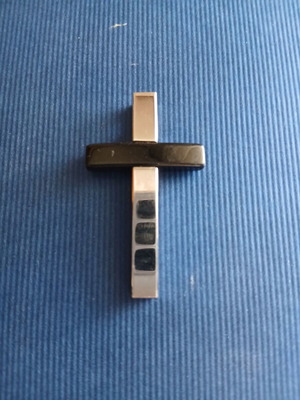 Modern men's cross stainless steel with two-tone design like new