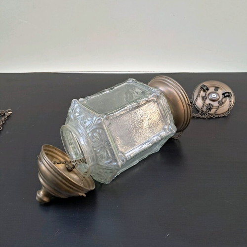 Glass Hanging Lamp Like New