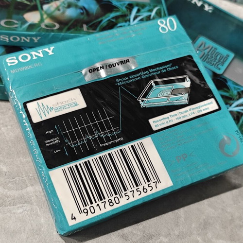 Sony MiniDisc Color 80min MDW80CRG, set of 4 sealed