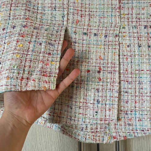 Mini tweed skirt with cutouts like new, XS