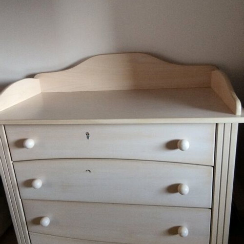 Baby bed with dresser used, wooden construction