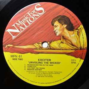 Exciter Unveiling the Wicked vinyl record used, metal