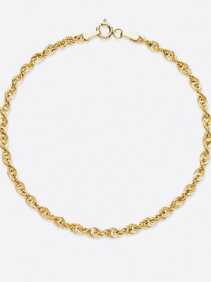 Gold Bracelet 18K Funetta Americana Rope Chain new with box and certificate