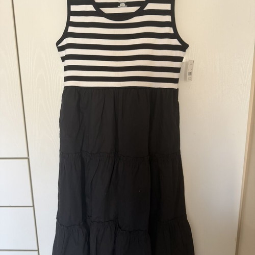 Dress XL black and white cotton new