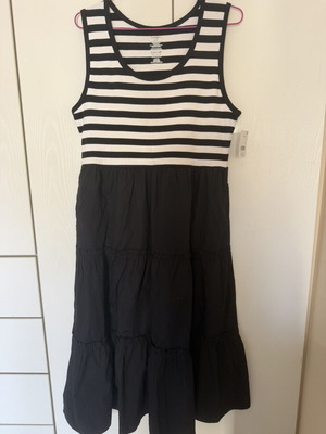 Dress XL black and white cotton new