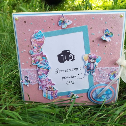 Handmade scrapbook album with pop-up elements "My Unforgettable Birthday" new