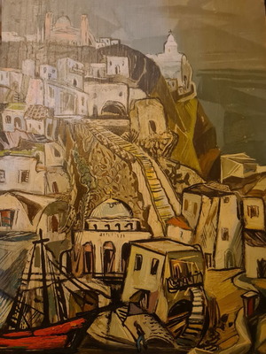 Oil painting Nikolaos Santorinaios new, oil on cardboard 40.5×28.5