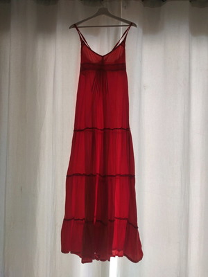 Πορτοκαλί μάξι φόρεμα μεταχειρισμένο, vintage, 100% βαμβάκι, μέγεθος S