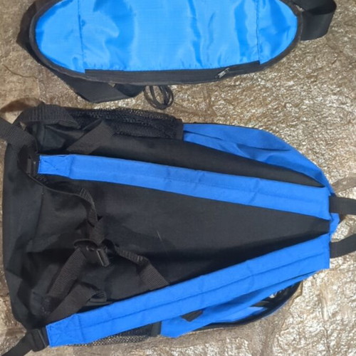 Backpack and waist bag set like new, blue-black sports combo