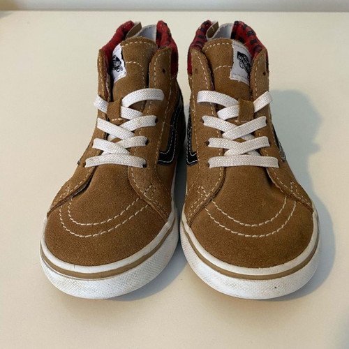 Vans kids boots used with check detail, size 25.5