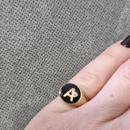 Anna Maria Mazaraki long necklace 61 cm rose gold + Anna Maria Mazaraki ring with initial A