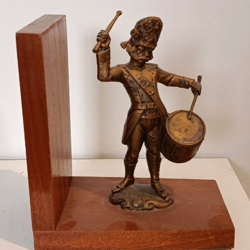 Bookends with Napoleonic Soldiers used, resin, set of 2