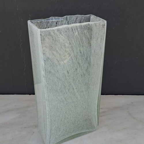 Handmade glass vase like new, 28x13.5x6.5 cm