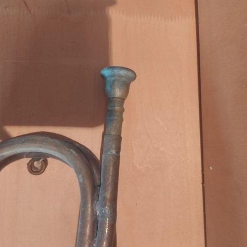 Old brass wind instrument used, decorative