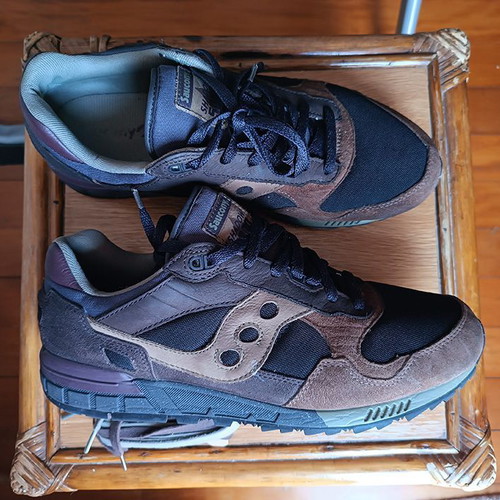 Saucony Shadow 5000 Sneakers used, dark grey and plum, size EU46