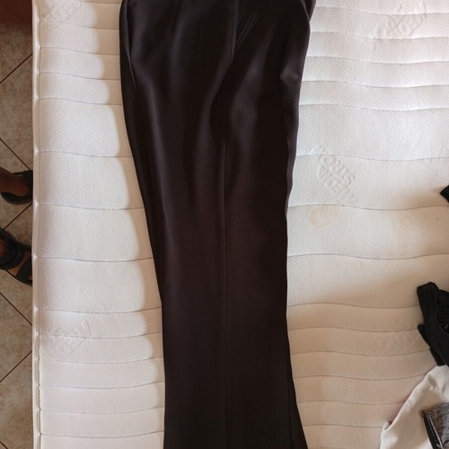Women's pants size M like new, dark brown classic cut