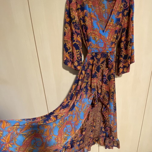Celestino long colorful dress new, airy with belt