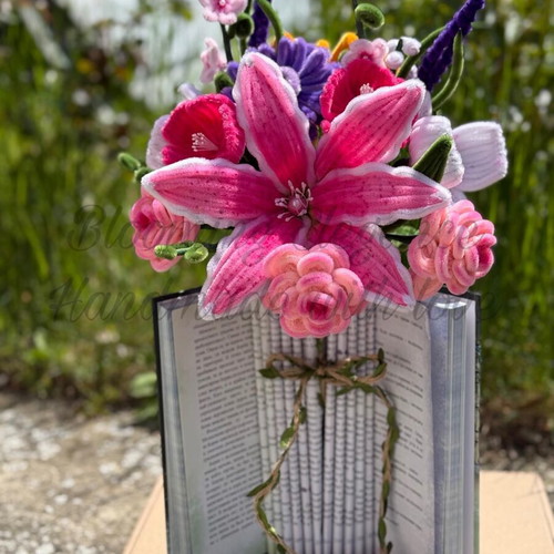 Arranged bouquet in book made to order
