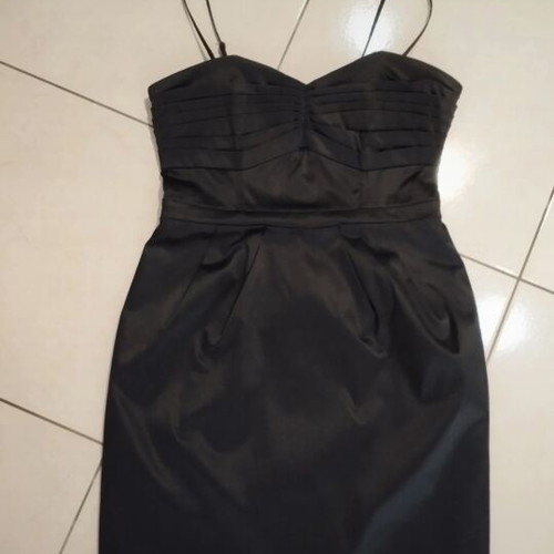 Black satin strapless dress H&M like new, size L-XL