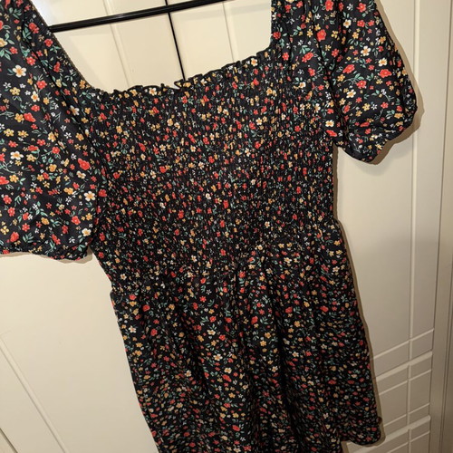 Floral dress Shein new, size XXXL 46 18, black