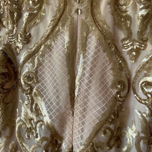 Manolo fitted dress like new, gold sequin details, size S