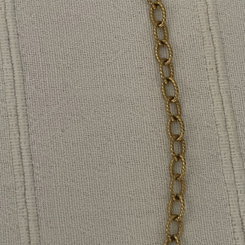 Chain necklace with embossed gold-colored links, like new