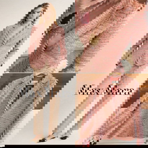 Max Mara туидено сако като ново, бежово с червена подплата