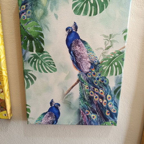 Decorative canvas painting with peacocks used, 40×30 cm