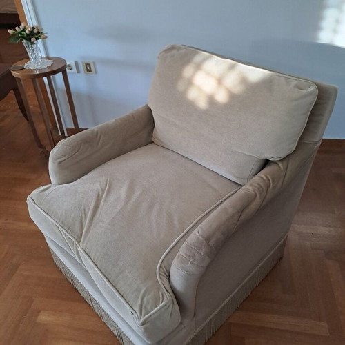 Vintage living room set with sofa and 2 armchairs used