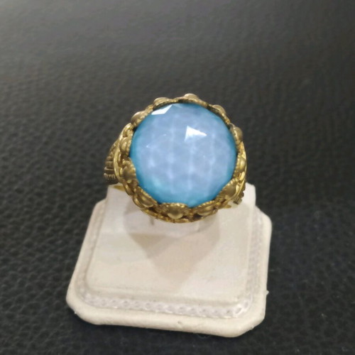 Silver 925 gold plated ring with real apetite new