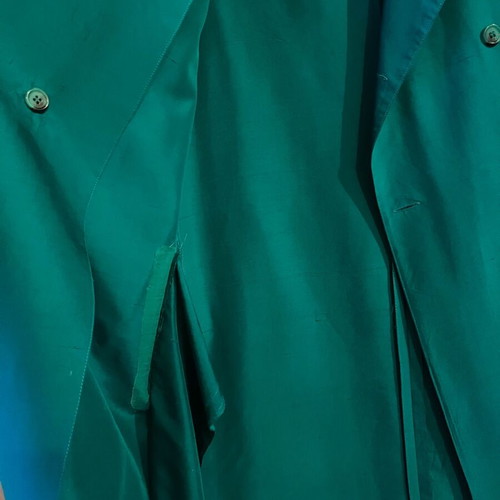 Ellen Tracy silk emerald coat refurbished, Medium/Large