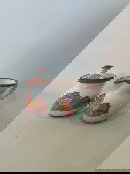 Σετ χειροποίητη γαλατιέρα και ζαχαριέρα "Ζάκυνθος"